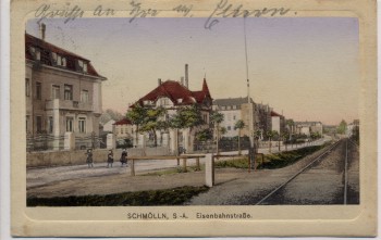 VERKAUF !!!   Präge-AK Schmölln in Thüringen Eisenbahnstraße 1920 RAR