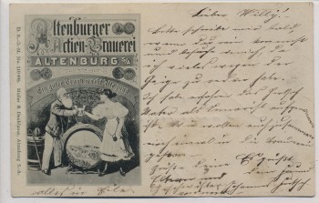VERKAUFT !!!   AK Altenburg Altenburger Actien Brauerei Ein guter Trunk macht Alle jung 1901 RAR