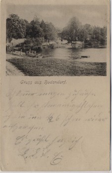 VERKAUFT !!!   AK Gruß aus Bodendorf Ortsansicht mit Teich bei Haldensleben 1902 RAR