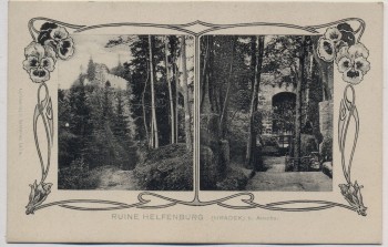 VERKAUFT !!!   AK Auscha Úštěk Ruine Helfenburg Böhmen Tschechien 1900