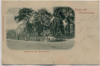 AK Gruss aus Crimmitschau Partie aus dem Bismarckhain 1902