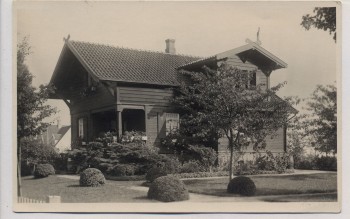 VERKAUFT !!!   AK Foto Travemünde Lübeck Holzhaus 1931 RAR