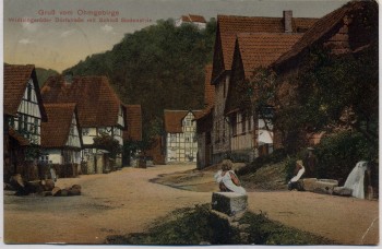AK Gruß vom Ohmgebirge Wintzingerode Dorfstraße mit Schloß Bodenstein bei Leinefelde-Worbis 1911