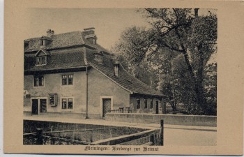 VERKAUFT !!!   AK Meiningen Herberge zur Heimat Stiftung für Heimatschutz 1920 RAR