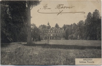 AK Rastatt Blick auf Schloss Favorite 1910