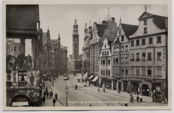 AK Foto Augsburg Untere Maximilianstrasse 1930