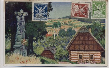 Künstler-AK Záhoří u Semil Sahorsch Chaloupka v Českém Ráji Böhmen Tschechien 1924