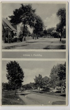 AK Göhlen in Mecklenburg Ortsansichten bei Ludwigslust Landpoststempel 1940 RAR