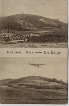 AK Rhinow i. Mark Die Berge mit Segelflieger Otto Lilienthal 1910 RAR