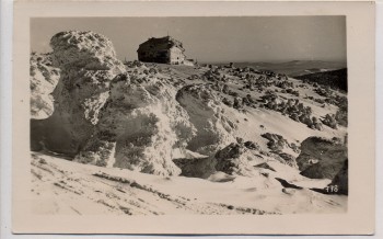 VERKAUFT !!!   AK Foto Schutzhaus am Spieglitzer Schneeberg bei Spieglitz Nová Seninka Mährisch Altstadt Staré Město Sudeten Tschechien 1930