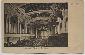 AK Mannheim Musensaal Blick auf die Bühne 1910