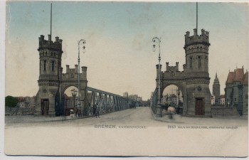 VERKAUFT !!!   AK Bremen Kaiserbrücke mit Menschen 1910