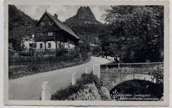 AK Burgruine Sperlingstein Vrabinec bei Niederwellhotten Přední Lhota Tetschen Děčín Sudetengau Tschechien 1940