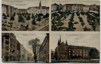 AK Mehrbild Köln Nippes Neusserstraße Wilhelmsplatz Leipzigerplatz ... 1902 RAR