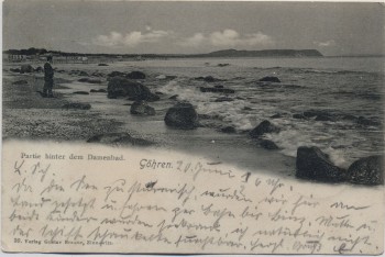 VERKAUFT !!!   AK Ostseebad Göhren Partie hinter dem Damenbad 1902