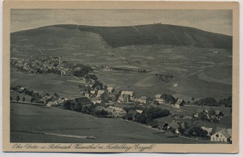 AK Oberwiesenthal Ortsansicht mit Böhmisch Wiesenthal 1920