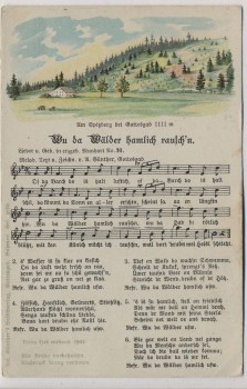AK Liedkarte Anton Günther Wu da Wälder hamlich rausch'n 1920