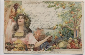 Künstler-AK Dresden Große Deutsche Gartenbau-Ausstellung 1900