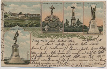 AK Litho Amanweiler Amanvillers Denkmäler Grand Est Lothringen Frankreich 1910 RAR