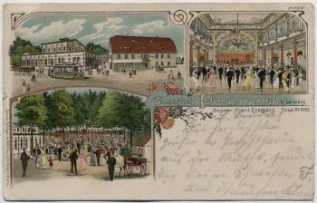 AK Litho Leipzig Gasthof Probstheida 1909 RAR