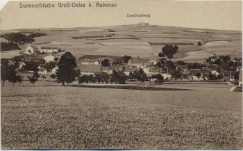 AK Sommerfrische Groß-Oelsa bei Rabenau Ortsansicht mit Lerchenberg 1920