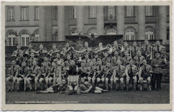 AK Foto Koblenz H.J. Musikzug 7/28 Gebiet 12 Westmark Gruppenfoto 1938 RAR