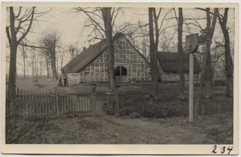 AK Foto Ihlienworth Hausansicht Wegweiser RAD Abteilung Wilder Jäger Wode 4/173 1935 RAR