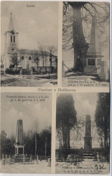 AK Mehrbild Pozdrav z Horinovse bei Hradec Králové Schlachtfeld bei Königgrätz 1866 Denkmäler Kostel Tschechien 1910 RAR