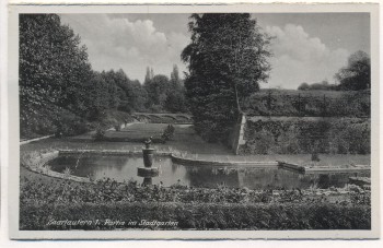 AK Saarlautern Partie im Stadtgarten Saarlouis 1940