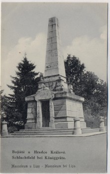 AK Bojiště u Hradec Králové Schlachtfeld bei Königgrätz 1866 Mausoleum bei Lípa Tschechien 1910