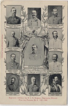 VERKAUFT !!!   AK Regiments-Jubiläum des K. u. K. Dragoner-Regiments Nr. 6 1701-1901 Erzherzog Franz Salvator 10 Oberste 1901 RAR