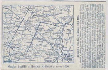 AK Landkarte Hradec Králové Schlachtfeld bei Königgrätz 1866 Tschechien 1910