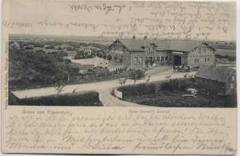 AK Gruss aus Rosendahl bei Mildstedt Peter Jensen's Gasthof 1904 RAR