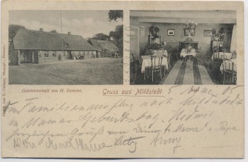 AK Gruss aus Mildstedt Gastwirtschaft von H. Siemens 1905
