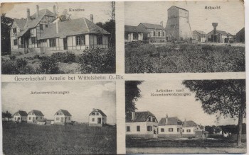 AK Gewerkschaft Amelie bei Wittelsheim Schacht Kantine Wohnungen Haut-Rhin Elsass Frankreich 1914 RAR