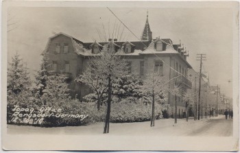 AK Foto Rengsdorf in der Pfalz Straßenansicht mit Haus im Winter 1918 RAR