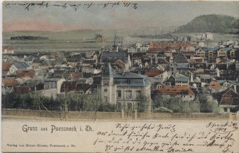 VERKAUFT !!!   AK Gruss aus Pössneck in Thüringen Ortsansicht 1902