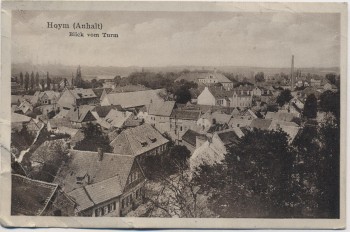 VERKAUFT !!!   AK Hoym in Anhalt Blick vom Turm Ortsansicht bei Seeland 1932