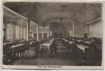 VERKAUFT !!!   AK Gruß aus Markersdorf Lindenhof Innenansicht bei Claußnitz Taura 1919