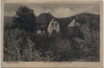 VERKAUFT !!!   AK Hundeshagen Restaurant zum Heidekrug Thüringen 1920 RAR