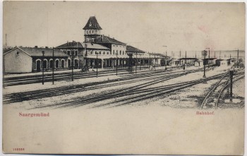 AK Saargemünd Sarreguemines Bahnhof Moselle Lothringen Frankreich 1910
