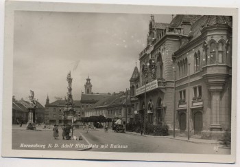 VERKAUFT !!!   AK Foto Korneuburg Adolf Hitlerplatz mit Rathaus Niederösterreich Österreich Feldpost 1941