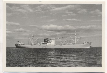 VERKAUFT !!!      AK Foto Schiff M.S. Hornfels Horn-Linie 1951