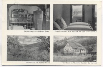 VERKAUFT !!!     AK Reichenbach im Kahlgrund Unterfranken Schankstube im Grünen Baum b. Mömbris 1960
