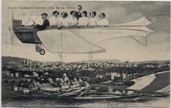 VERKAUFT !!!   AK Nordhausen Harzer Damen-Orchester Ernst in Rumpler-Taube 1913 RAR