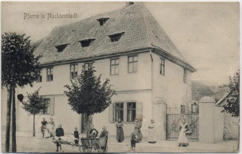 VERKAUFT !!!   AK Pfarre in Nachterstedt viele Menschen Seeland 1906 RAR