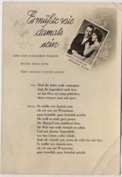 AK Liedkarte Sonja Siewert Herbert Klein Es müßte wie damals sein 1957