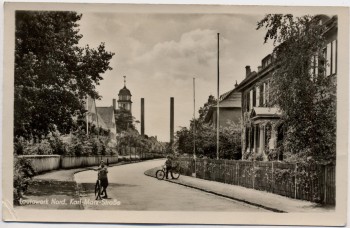 AK Lautawerk Nord Karl-Marx-Straße 2 Kinder mit Fahrrad Lauta 1954 RAR