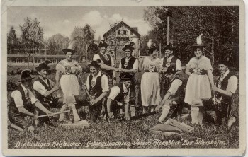 AK Foto Bad Wörishofen Die lustigen Holzhacker Gebirgstrachten-Verein Alpenblick 1937 RAR