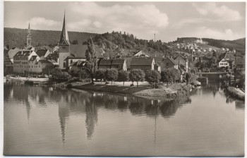 AK Neckargemünd vom Neckar aus 1955